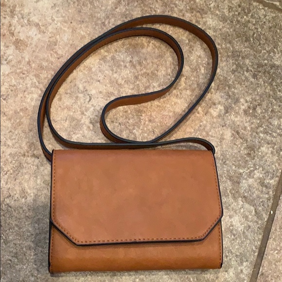 Kimchi Blue Handbags - KIMCHI BLUE Brown Faux Leather Tan Crossbody Bag